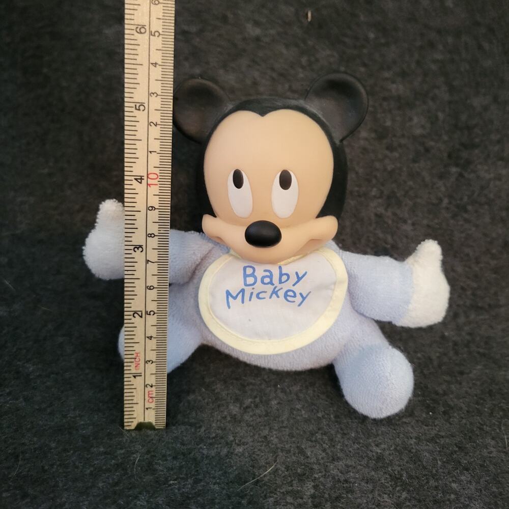 Disney Baby Mickey‎ Mouse Plush Stuffed Terrycloth Toy 4.5" Doll Vintage 90s